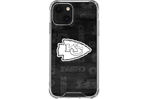 Skinit Clear Phone Case Compatible with iPhone 13 - Officially Licensed NFL Kansas City Chiefs Black & White Design