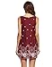 Romwe Women's Summer Sundress Floral Printed Sleeveless Casual A Line Dress Wine S