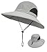 LETHMIK Outdoor Waterproof Fishing Hat,Summer UV Protection Breathable Boonie Hat Hunting Safari Sun Hat Light Grey