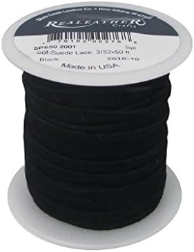 Silver Creek Leather SLC00276 3/32" X50' Black SFT Suede Lace