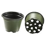 30 NEW 4 Inch TEKU Plastic Nursery Pots - Azalea Style ~ Pots ARE 4 Inch Round At the Top and 2.8 Inch Deep. Color: Green