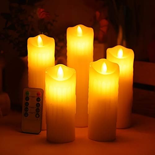 Simple 踊る炎 5ワックスキャンドル結婚式の装飾 休日ライト ホームデコレーションのセットがフレームレスledキャンドルメイドによる実ワックス Convenience