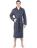 Noble Mount Mens Premium 100% Cotton Flannel Robe