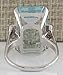 SOSUO Vintage Women 925 Silver Aquamarine Gemstone Ring Wedding Jewelry Size (8),
