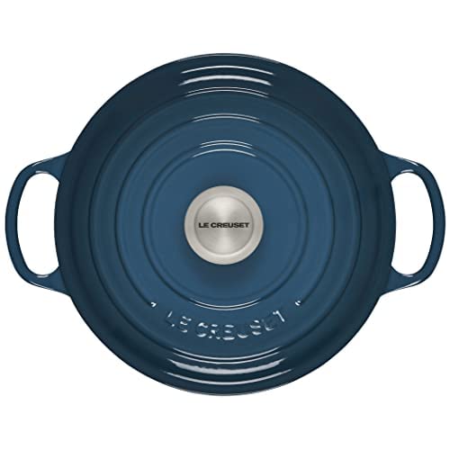 Le Creuset Signature Gusseisen-Bräter mit Deckel, Ø 24 cm, Rund, Für alle Herdarten und Induktion geeignet, Volumen: 4,2 l, 4,305 kg, Deep Teal, 21177246422430 2
