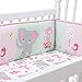 Bedtime Originals Twinkle Toes Pink/Blue/Green Elephant 4-Piece Baby Crib Bumper