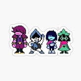 DECALS - Deltarune Main Characters (Suzie, Lancer, Kriss &amp; Rasiel) Multicolor Cartoon Sticker Decal - Waterproof, Single Use - Wall, Window, Car, Truck, Laptop