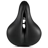 Champion Gel Bike Saddle - Dual Spring Designed Suspension Artificial Leather Bike Seat Bicycle Saddle (Black)