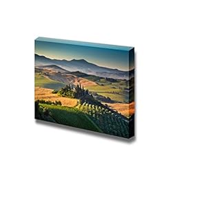 Beautiful Scenery Landscape Scenic Tuscany Landscape with Rolling Hills and Valleys in Golden Morning Light Val d Orcia Italy - Canvas Art Wall Art - 12" x 18"