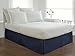 Luxury Hotel Tailored Bed Skirt, Box Pleats, 14 Inch Drop, Twin, Navy