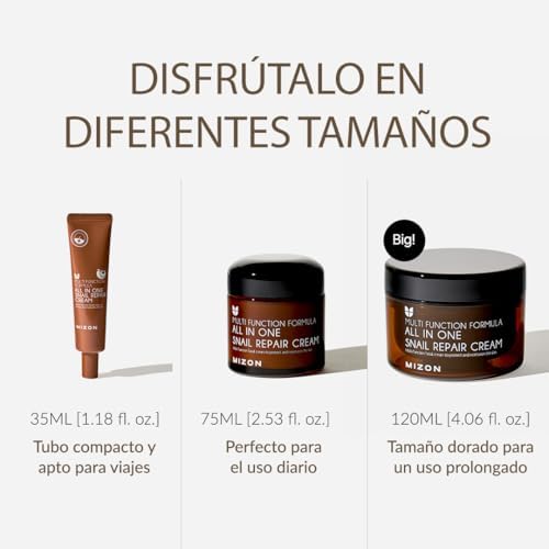 [Mizon] Creme Reparador com Slime de Caracol (75g) hidratante facial com extrato de mucina de caracol, creme de recuperação, cosmético coreano tudo-em-um, cuidados contra rugas e imperfeições