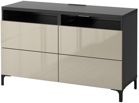 Ikea Tv Einheit Mit Push Opener Schubladen Schwarz Braun Selsviken Hochglanz Beige 20204 8148 3422 Amazon De Kuche Haushalt