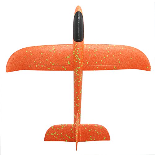 Barbariol 2 Flight Foam Throwing Glider Model for Outdoor Sport Toy,Blue & Red (Blue+Orange)