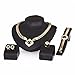 MOOCHI 18K Gold Plated African Style Heart Necklace Earrings Ring Bracelet Jewelry Set Costume Show
