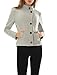 Allegra K Women Convertible Collar Single Breasted Worsted Coat Grey M