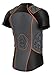 Shock Doctor Men's Shockskin 5-Pad Short Sleeve Impact Shirt, Black/Grey, X-Small