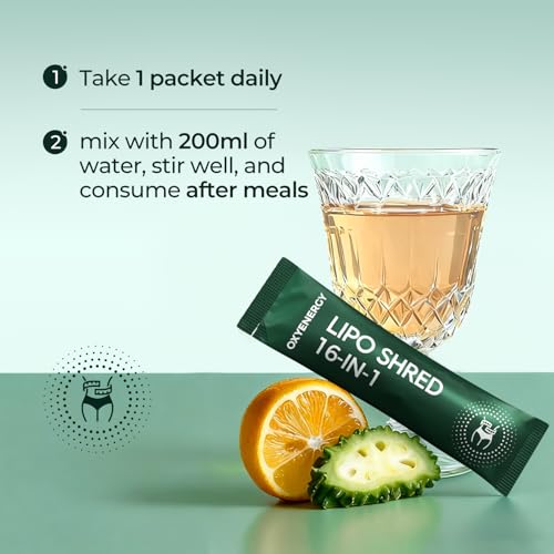 OxyEnergy LIPO Slash 16-in-1 Natural Weight Loss Supplement, 30 Packets | Supports Appetite Suppressant & GLP-1 Activate, Vegetarian, Non-GMO for Women & Men Seeking Healthy Weight Loss