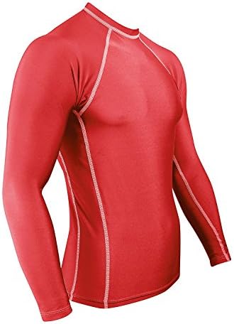 Rash Guard For Men Compression &amp; Base Layer Shirt (Red, XXL)