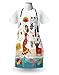 Ambesonne Spain Apron, National Elements Design Bull Guitar and Flamingo Dancer Cartoon Style Composition, Unisex Kitchen Bib with Adjustable Neck for Cooking Gardening, Adult Size, Umber