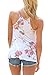 Sidefeel Women High Neck Floral Print Sleeveless Tank Top Small White