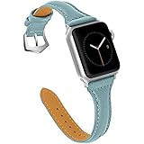 OULUCCI Compatible Apple Watch Band 38mm 40mm 41mm, Top Grain Leather Band Replacement Strap for iWatch Series 7, Series 6, S