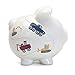 Child to Cherish Ceramic Piggy Bank for Boys, Construction Trucks, White