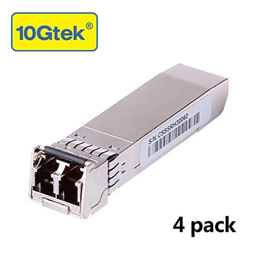 [4 Pack] 10Gtek for Intel SFP+ Multimode Transceiver E10GSFPSR, 10Gb/s