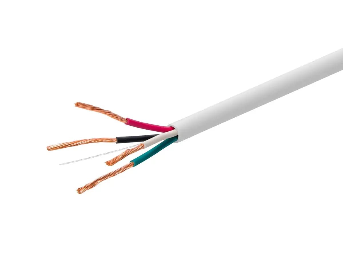 Monoprice Speaker Wire, CL3 Rated, 4-Conductor, 16AWG, 250ft, White