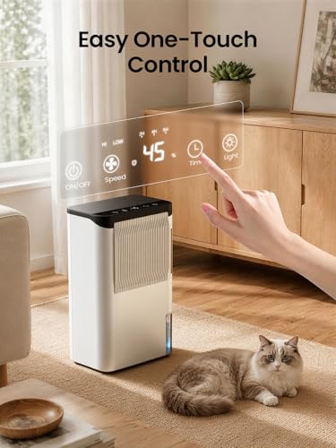 Dehumidifiers for Home 1500 Sq.Ft, 2.5L Tank, 35dB Quiet, New Rotary Technology Dehumidifier with Drain Hose, Works Down to 1°C/34°F, Auto Shutoff, Ideal for Basement Bedroom Bathroom RV Closet