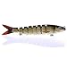 Isafish Swimbaits for Bass Crankbait Bionic Multi Jointed 8 Segment Pike Fishing Lures Minnow Hard Bait 5.35 Inch 0.66 Ounce