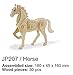 3D DIY Horse Construction Model Assemble Puzzle Wood Model Kit Set Toy for Kids and Adult