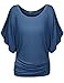 TWINTH Dolman Drape Tunic Plus Size Side Shirring Loose Fit Short Sleeve Top T-Shirts