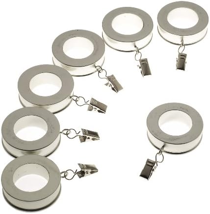 Levolor 54565012 Decorative Fluted Ring for Rods up to 1-Inch Diameter, Satin Nickel, 7-Pack