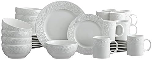 Pfaltzgraff Sylvia 32 Piece Dinnerware Set, Service for 8, White