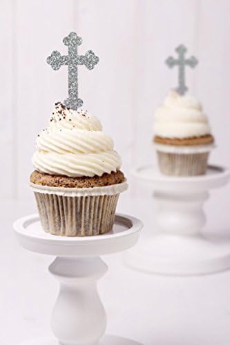 Cross Cupcake Topper First Communion Cupcake Topper Baptism Cupcake Topper S259