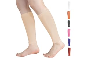 Novetec Calf Compression Sleeves for Men & Women (20-30mmhg) - Leg Compression Sleeve for Running, Cycling, Shin Splints Support, Relieve Legs Pain, Travel (One Pair)(Beige,X-Large)
