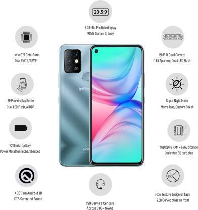infinix hot 10 punch hole camera phone under 10000