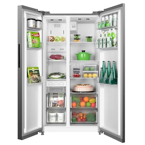 Midea 710L Gross & 510L Net Side By Side 2 Door Refrigerator, Frost Free Fridge Freezer With Humidity Control, Electronic Touch Screen, Inverter Quattro, Adjustable Door Racks, Silver MDRS710FIE46AED