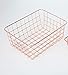 SINARDO Wire Storage Basket Organizer Bin Baskets for Kithen Cabinets Freezer Bedroom Bathroom (2, Rose Gold)