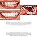 XILALU 1 Pair Simulation Teeth, Upper&Lower Temporary Smile Comfort Fit Cosmetic Teeth Comfortable Cosmetic Sticker Veneer Denture Care (1 Pair, White)