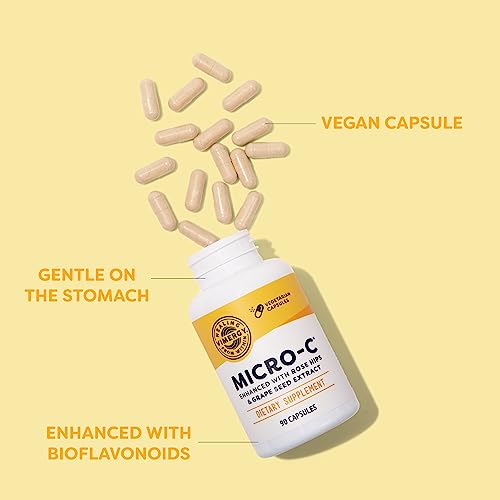VIMERGY Micro-C Capsules – Vitamin C Supplement with Rose Hips - Helps with Immune Function, Source of Antioxidants – Vegan, Non-GMO, 500mg - 90 Capsules