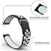 20mm Quick Release Breathable Watch Band Compatible with Garmin Vivoactive 3/Samsung Gear Sport/Ticwatch 2/Ticwatch E/Samsung Gear S2 Classic Watch, One Size, Black/White