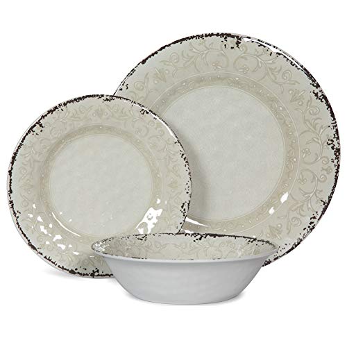 Melamine Dinnerware Set for 412pcs Dinnerware Dishes Set for Indoor
