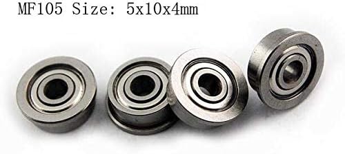 NBT (10 PCS MF105ZZ (5x10x4 mm) Flanged Metal Shielded Ball Bearing 5104 Bearings