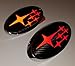2008-2014 Hatchback Wagon Carbon Fiber Emblem Decals Compatible with Subaru WRX STI Hatchback Wagon (Reflective Red)