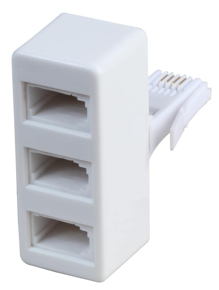 PRO SIGNAL Triple Telephone Adaptor – BT431A Plug to 3 BT431A Sockets – PSG04228