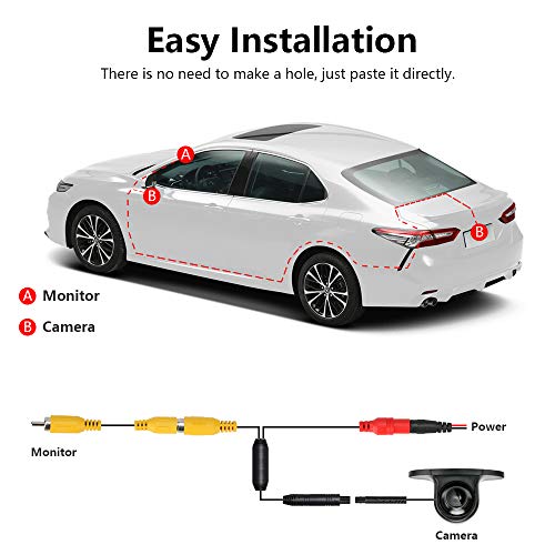 Vehicle Side View Camera Reverse Camera Car Universal Parking IP68 Waterproof Front,Side Automotive Rear View Backup Camera with 360 Degree Rotatable Lens Mirror/Non-Mirror Image 12V