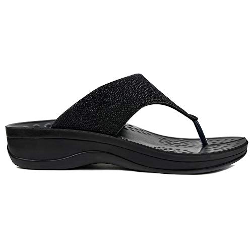 Orthaheel Orthotic Orthotics Wave Thongs Flip Flops Black | eBay