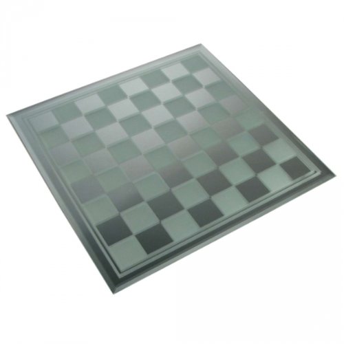 Avant-Garde Black Frosted Glass Chess Set with Mirror Board