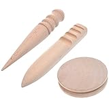 BCP Multi-size Solid Wood Leathercraft Edge Slicker Burnisher for Leather Tool